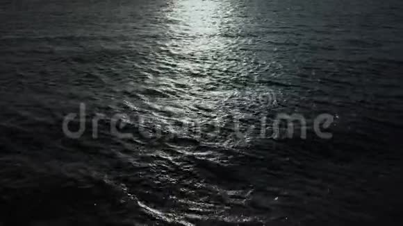 夜海反射着明亮的月光视频的预览图