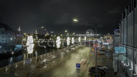 时光流逝莫斯科大街的景色视频的预览图