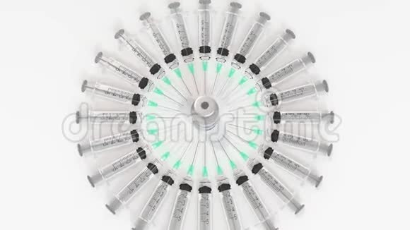 注射埃博拉疫苗和注射器概念医学三维动画视频的预览图