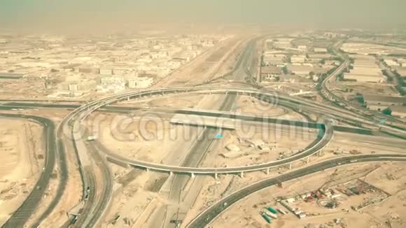 阿联酋迪拜某大型公路立交桥施工现场空中超滑视频的预览图