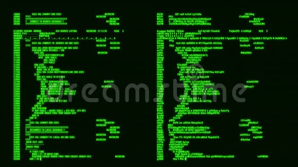 绿色黑客文本数据库加解密运动背景视频的预览图