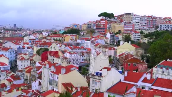 里斯本城市景观天际线葡萄牙日落视频的预览图