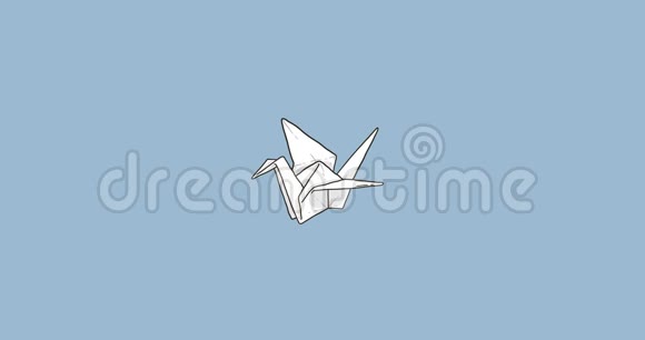 折纸鸟飞4K动画插图视频的预览图