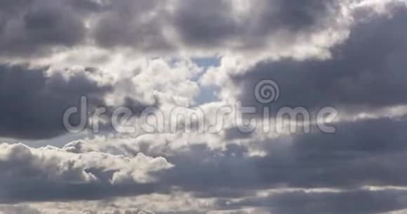深蓝的天空背景有细小的条纹卷云清夜风和日丽视频的预览图