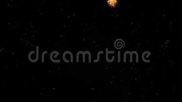 夜晚黑暗的天空中绚丽多彩的烟花假日概念超级慢动作视频的预览图