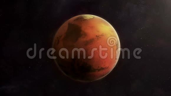 火星正在黑暗的空间里旋转视频的预览图