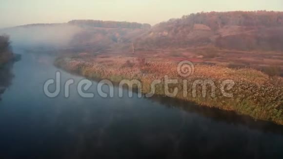 雾蒙蒙的山谷中的风景视频的预览图