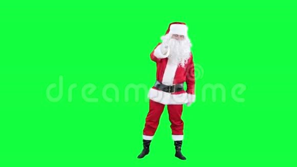 圣诞老人跳舞彩键绿色屏幕视频的预览图
