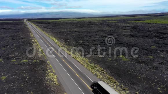 夏威夷大岛火山景观空中视频的预览图