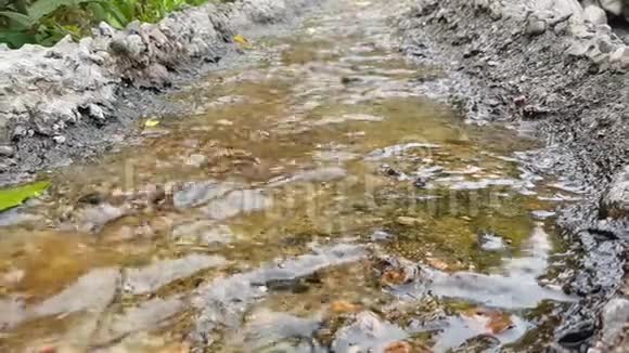 瀑布溪溪河流水视频的预览图