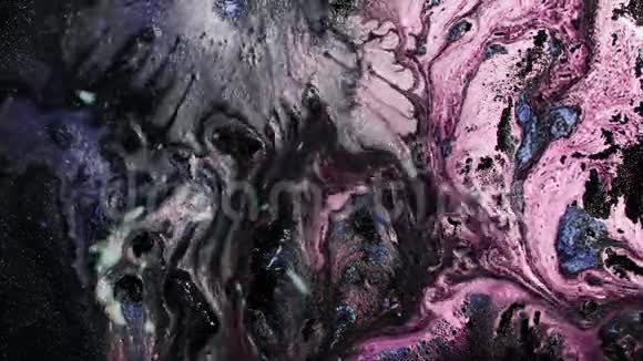 液体画质闪光紫色墨水流动视频的预览图