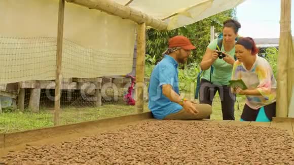 向游客讲解可可豆的干燥视频的预览图