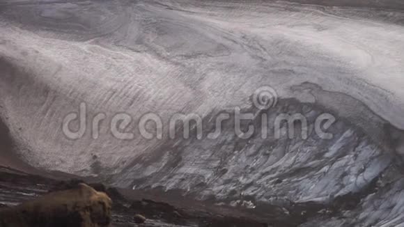 冰灰的火山纹理景观美丽的自然冰背景来自冰岛视频的预览图