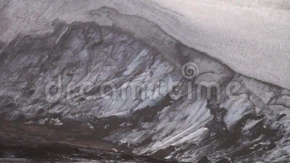 冰灰的火山纹理景观美丽的自然冰背景来自冰岛视频的预览图