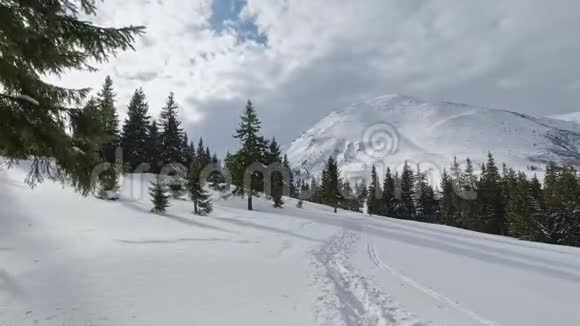 喀尔巴阡山脉冬季的迷人景色视频的预览图