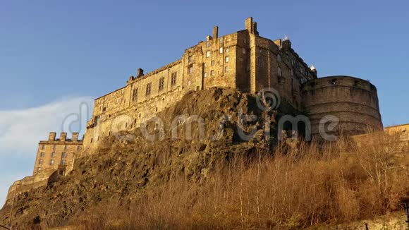 爱丁堡城堡爱丁堡城市景观视频的预览图