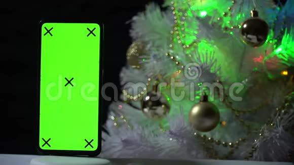 绿色屏幕手机图形的色度键无标题智能手机没有标识视频的预览图