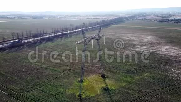 电力线路电力电缆航空视频的预览图