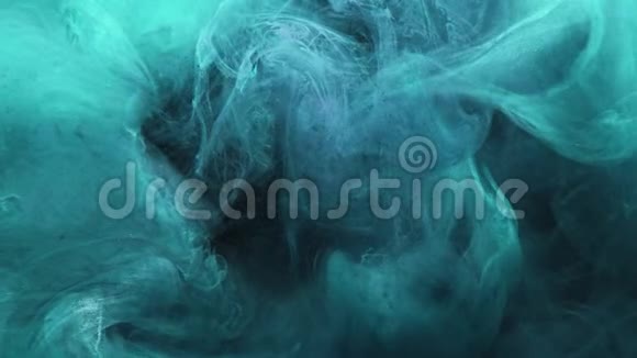 彩色烟雾覆盖茶蓝烟雾流效应视频的预览图
