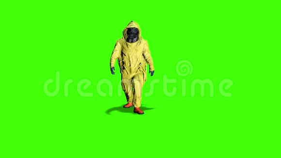 停止生物危害穿着黄色危险防护服的人做了个手势带防菌服的男子视频的预览图