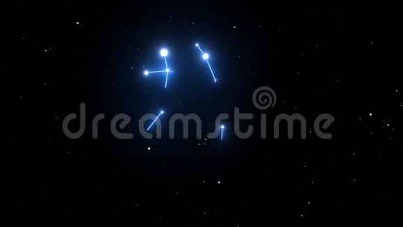 美丽星夜背景下的双子星座视频的预览图