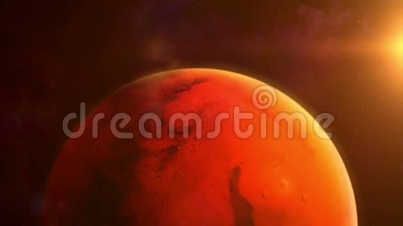 接近旋转行星火星的表面视频的预览图