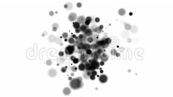 3D渲染黑色模糊点创建bokeh计算机生成的抽象背景视频的预览图