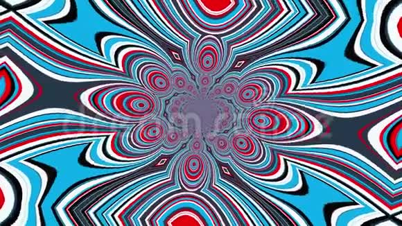曼陀罗有一种彩色条纹元素形成花瓣和圆圈3计算机产生的催眠效果视频的预览图