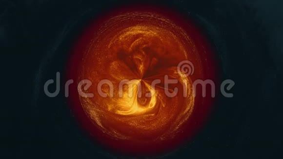 闪烁的漩涡覆盖橙色的金色流体圈视频的预览图