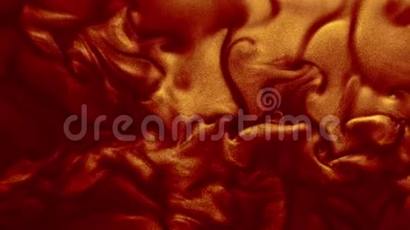 闪光流体运动闪亮的青铜红色油漆流动视频的预览图