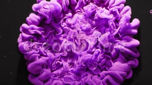 油漆滴爆裂紫色流体覆盖层视频的预览图