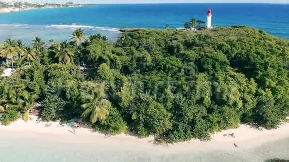 有热带植物和灯塔的海岛视频的预览图
