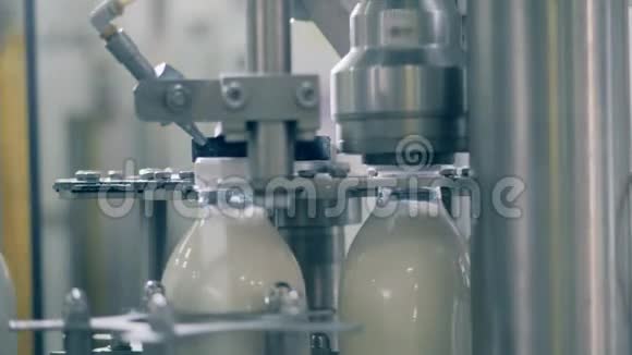植物机制是关闭牛奶瓶的盖子瓶装植物设备视频的预览图