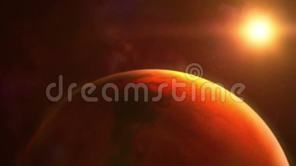 旋转的红色行星火星的半球视频的预览图