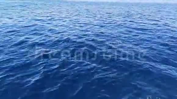 埃及沙姆沙伊赫红海海面上的快速移动远处有一艘带降落伞的船视频的预览图