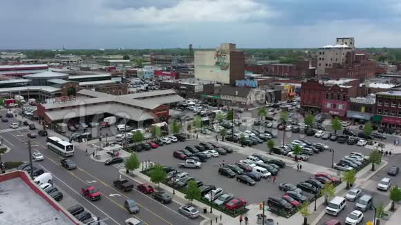 密歇根底特律西北底特律农贸市场鸟瞰图视频的预览图