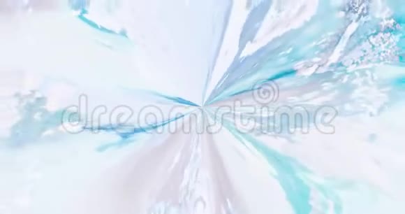 旋转流体涂料抽象设计抽象绘画动作背景五颜六色的融合油漆反应旋转的颜色循环视频的预览图