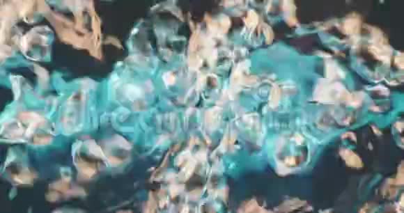气泡从深度上升到表面的流动泡泡背景视频的预览图