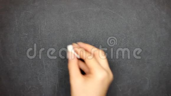 卖近字写粉笔在黑板上用粉笔沿轮廓划动视频的预览图