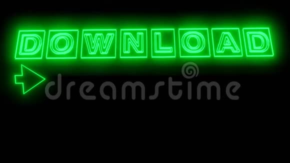 下载带有动画字体的横幅霓虹灯绿色设计动画箭头爆炸红色物体视频的预览图