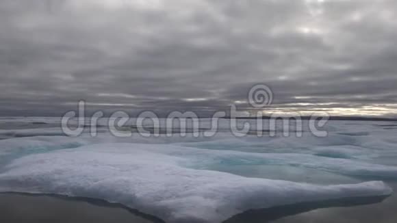 冰川泻湖和冰山在皮尔声音西北通道加拿大视频的预览图