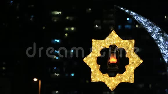 斋月和开斋节对称装饰庆祝斋月和开斋节在阿布扎比阿联酋视频的预览图