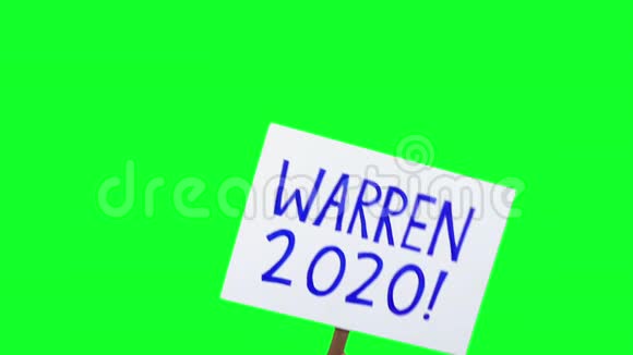 伊丽莎白沃伦2020的招牌上挂着绿屏视频的预览图