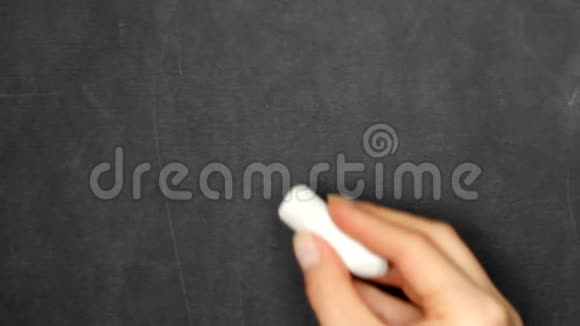 女性手绘黑板上的无限符号视频的预览图