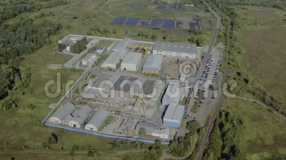 制造区域在现场无人机视野现代技术制造厂的高空俯视图高空俯视图视频的预览图