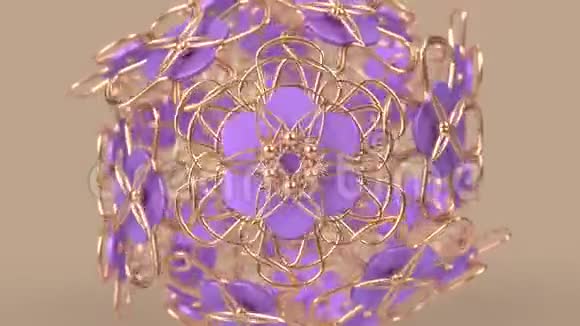 万花筒伊斯兰几何图案阿拉伯曼陀罗循环背景视频的预览图