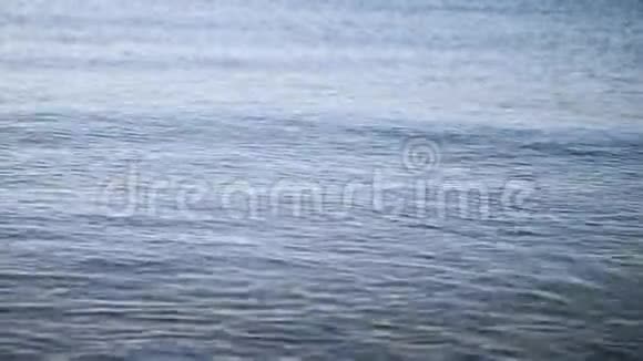 海浪的背景阳光在水中闪闪发光的反射这一幅带有小波纹的海洋特写镜头视频的预览图