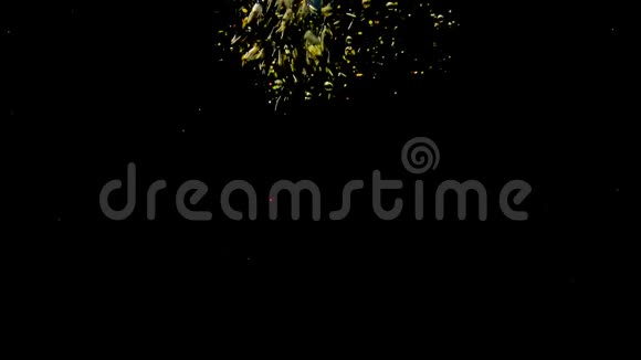 金色的confetti2Abstract背景金色闪闪发光的火花金尘的微粒闪闪发光飞翔和闪烁视频的预览图