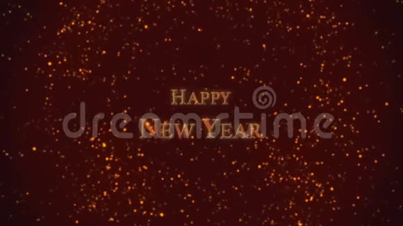 新年快乐问候文字背景bokeh效果和粒子视频的预览图