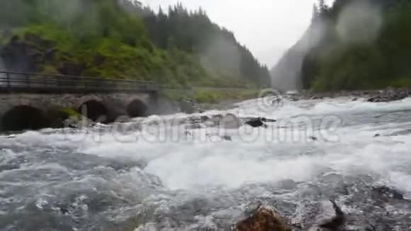 兰福森瀑布挪威慢动作录像视频的预览图